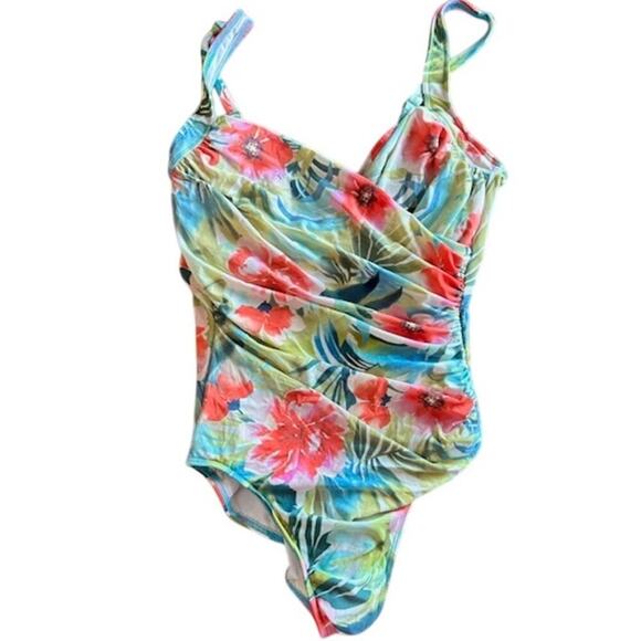 Miraclesuit One-Piece Swimsuit – Tropical Floral Print - Picture 1 of 4